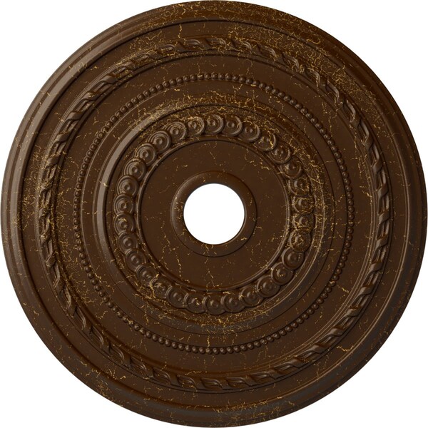 Ekena Millwork Cole Ceiling Medallion (Canopies up to 9 1/8"), 25 3/8"OD x 3 3/8"ID x 1 3/8"P, Root Beer Crackle CM25CORBC - main